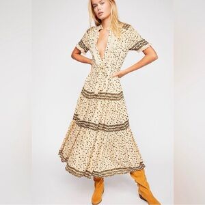 Free People Rare Feeling Pleated Maxi Dress